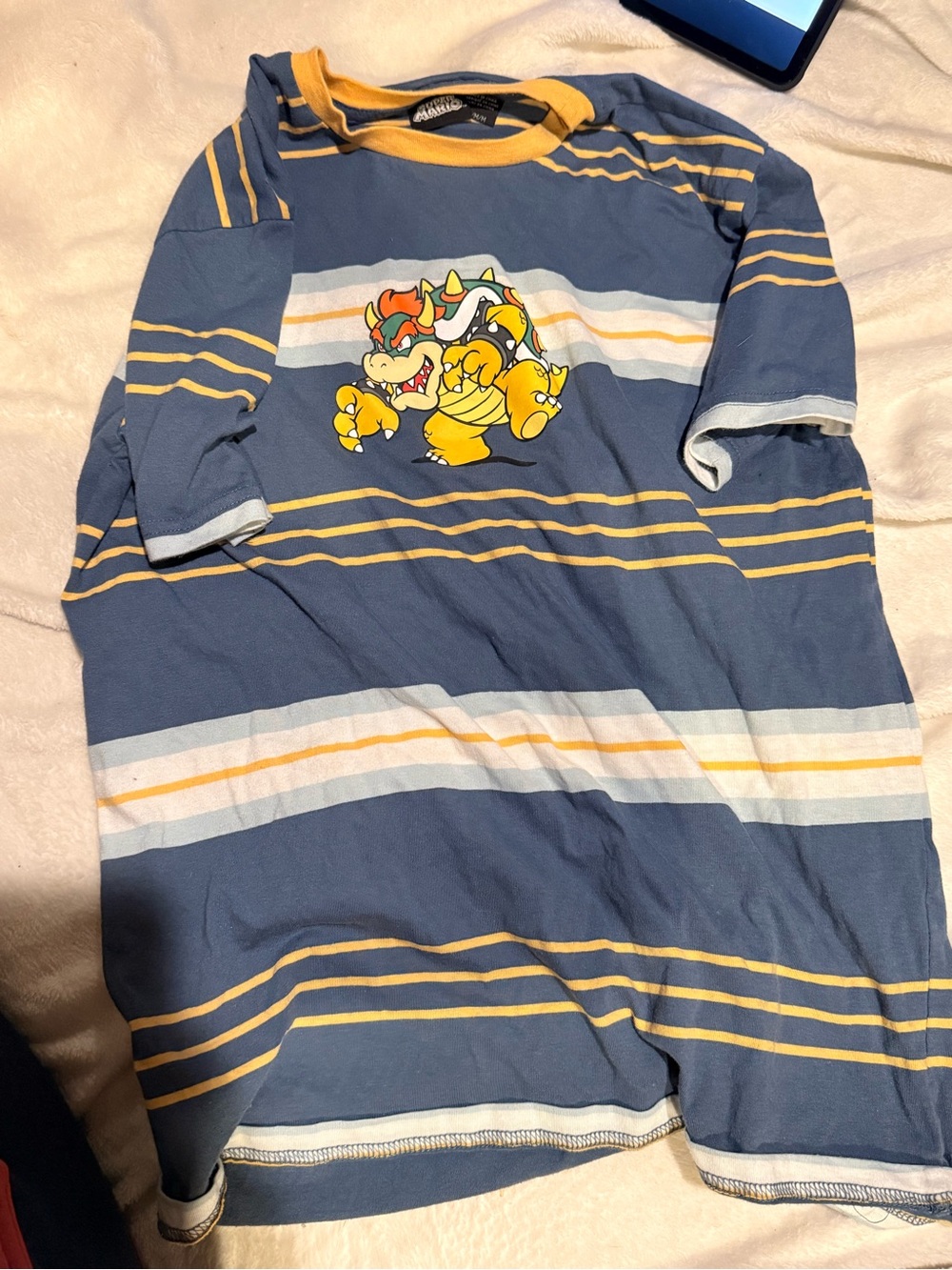 Nintendo Blue & Yellow Bowser Striped t-shirt